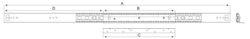 48mm Single way table extension slide