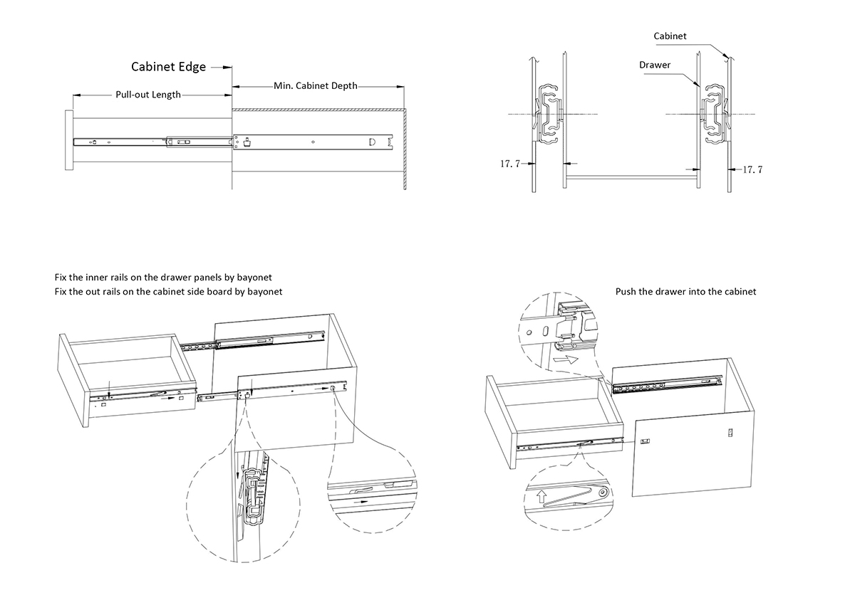 Bayonet Ball Bearing Slide Installation