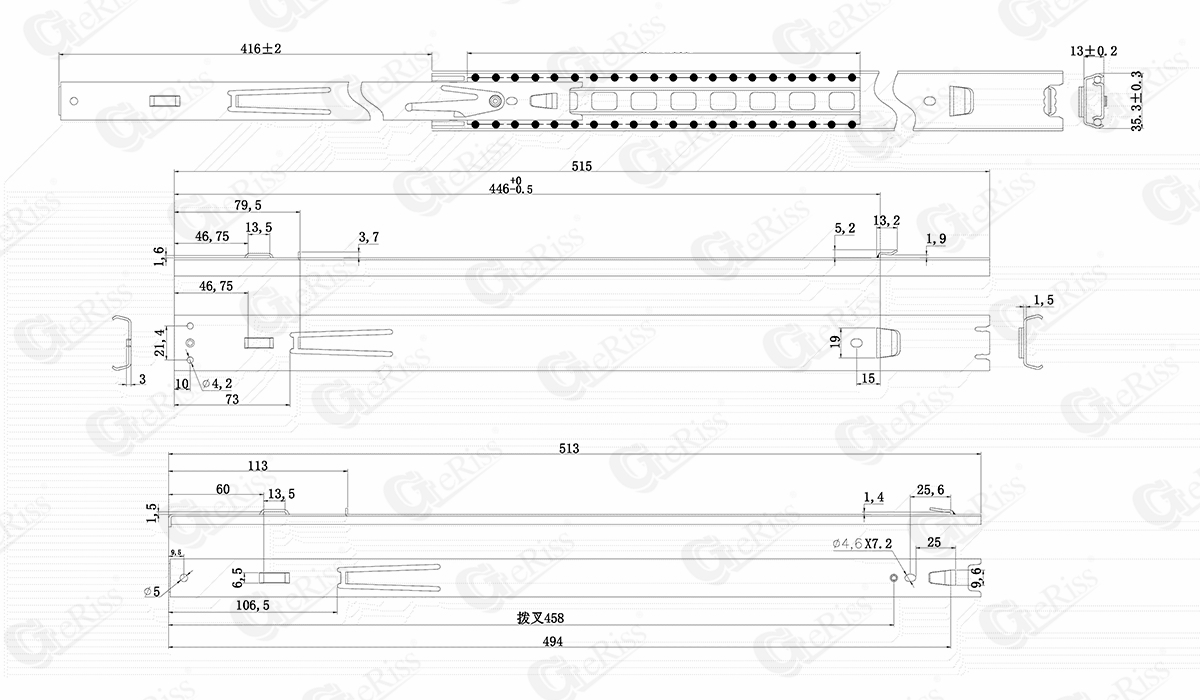 Bayonet Mount Ball Bearing Slide