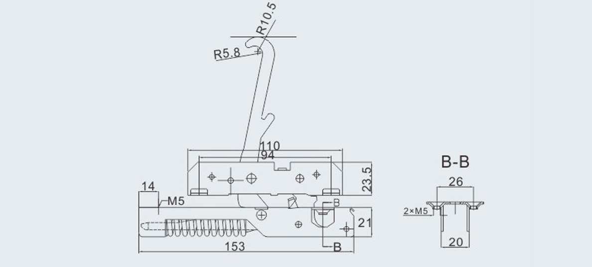 Double ears gas cooker oven door hinge
