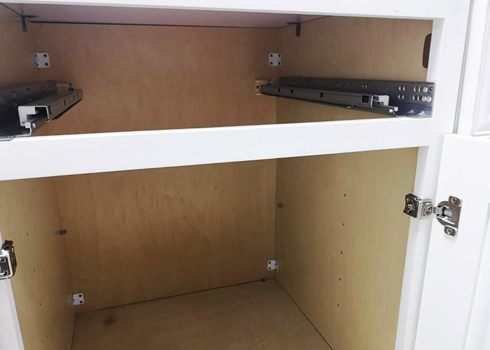 Face frame kitchen cabinet undermount drawer slide