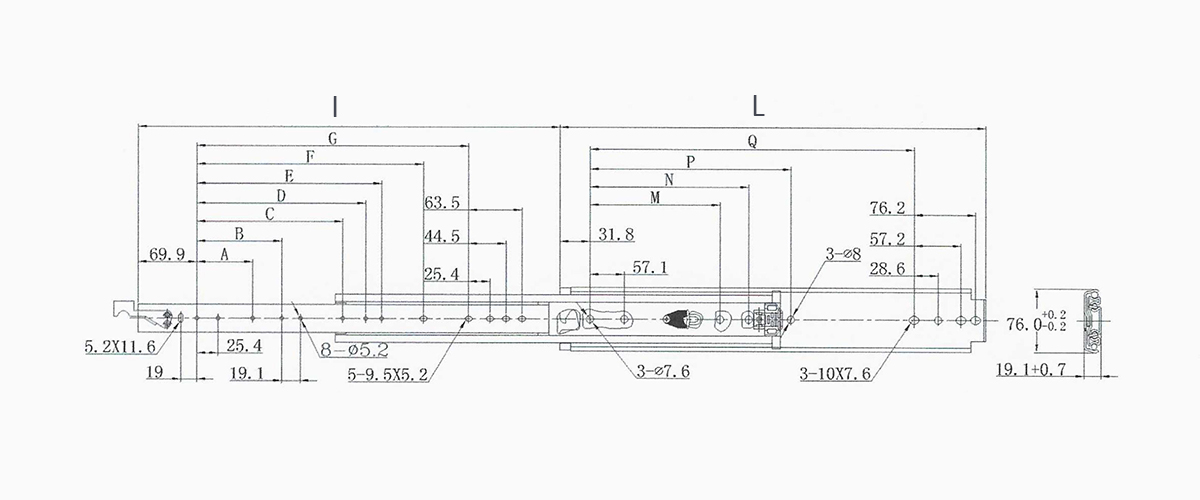 Heavy Duty Industrial Rail Size