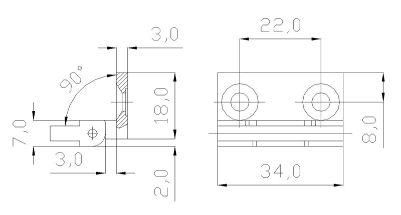 Oven Door Hinge Drawing 013