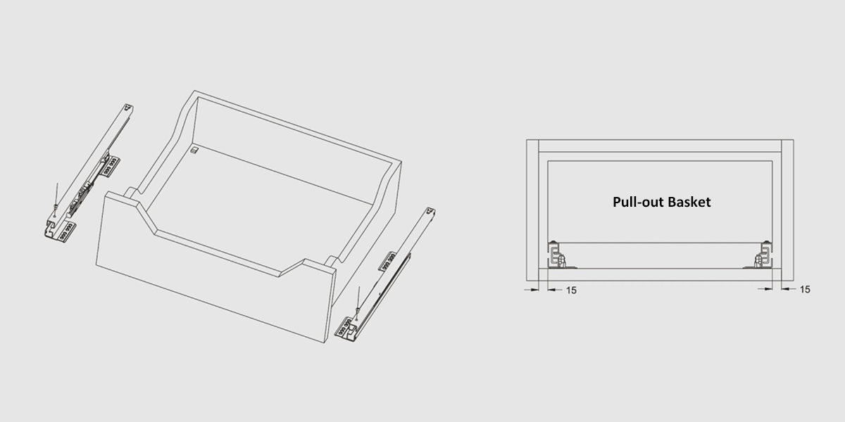 Pull-out basket installation