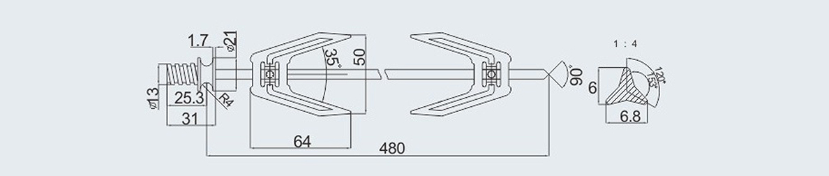 Stainless steel triangular shaft BBQ oven turnspit