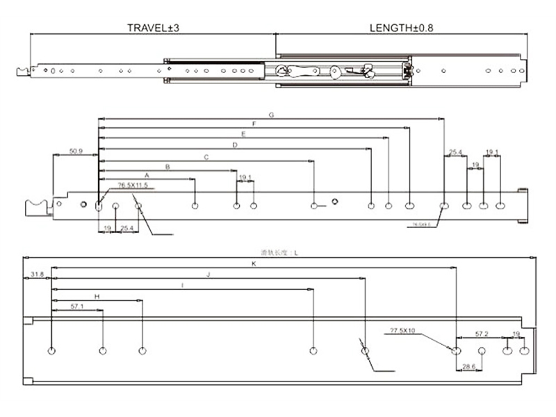 heavy load ball bearing drawer slides