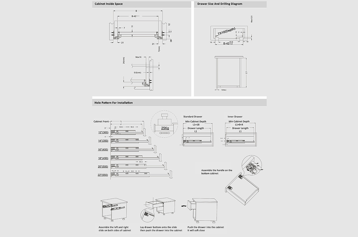 partial extension concealed drawer slide1