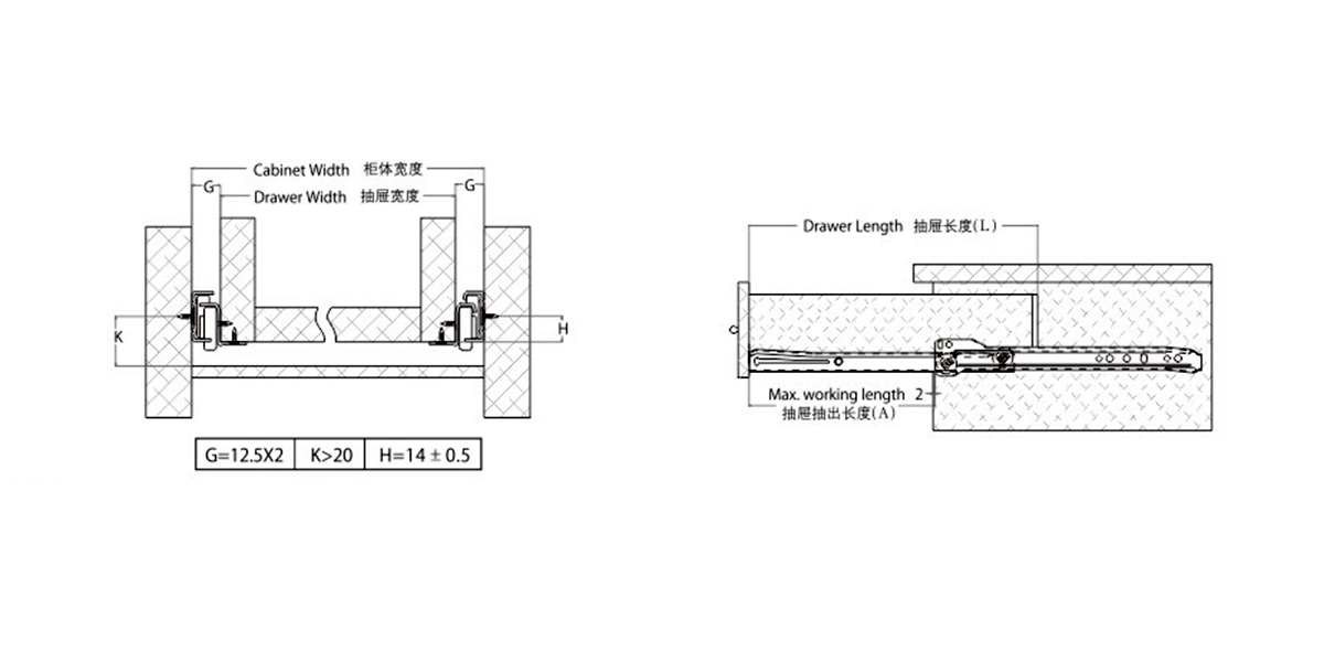 roller slide in cabint inside space