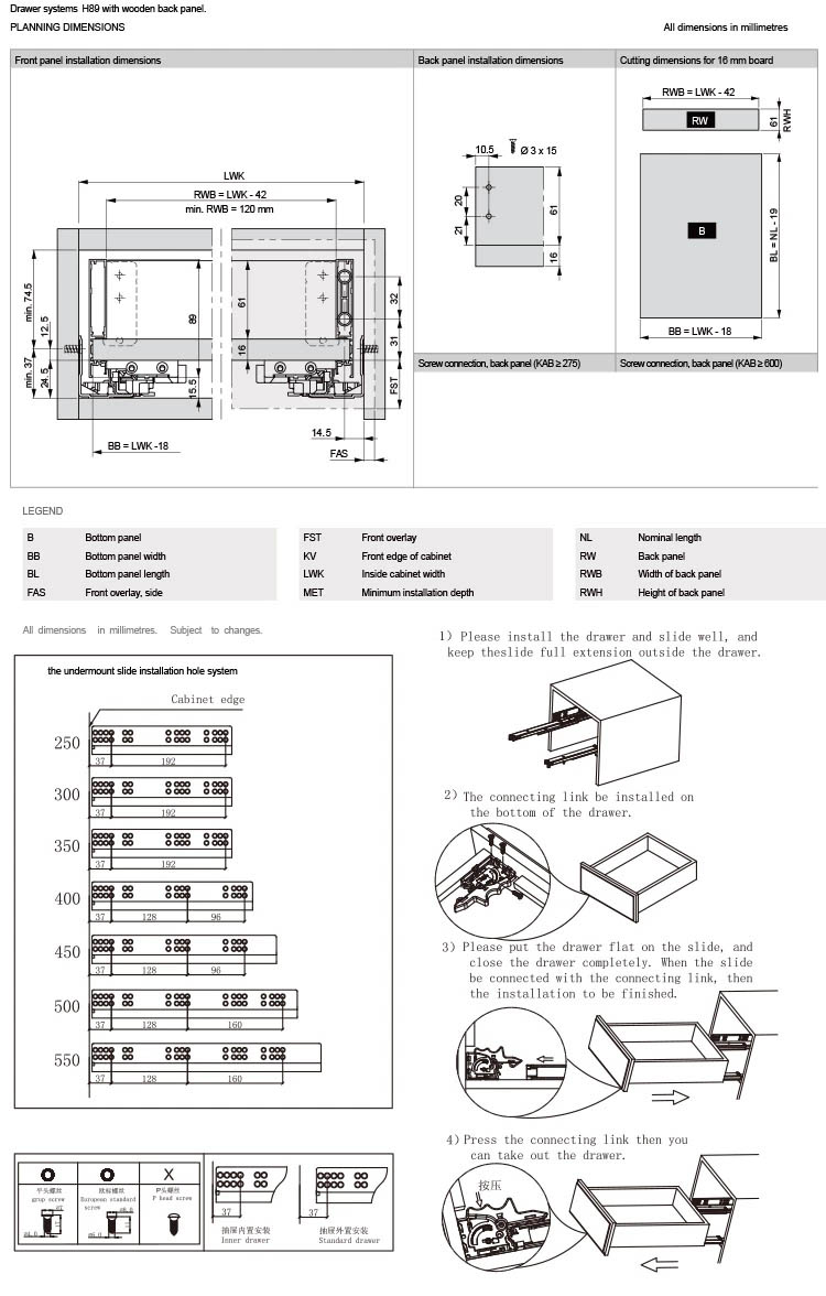 slim drawer system